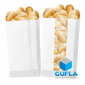 Saco de Papel Kraft Branco com Visor