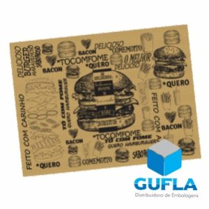 Folha de Papel Kraft Pardo para Lanches