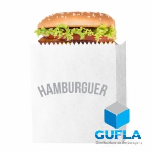 Saco Papel Kraft Branco para Hamburguer