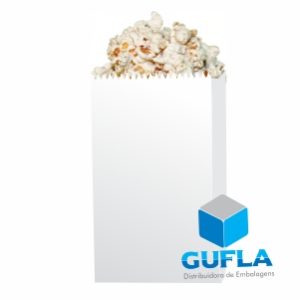 Saco de Papel Kraft Branco para Pipoca